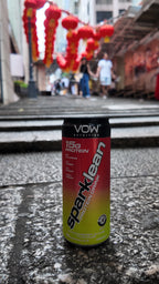 Sparklean Strawberry and Lime on stone steps with red lanterns in the background